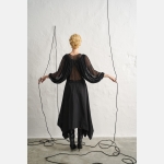 Hourglass Κιμονό από Τούλι με Πιέτες - Image 3