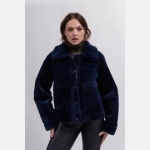 Διπλής Όψης Merino Look Μπουφάν – Μπλε - Image 2