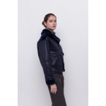 Διπλής Όψης Merino Look Μπουφάν – Μπλε