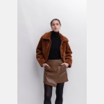 Διπλής Όψης Merino Look Μπουφάν – Καραμέλα - Image 2