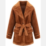 Παλτό Διπλής Όψης με Ζώνη – Καραμέλα - Image 4