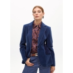 Εφαρμοστό Σακάκι από Τζιν με Βελούδινο Φινίρισμα