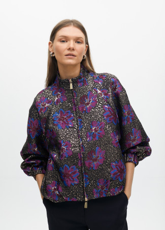 bomber-jacket-in-floral-jacquard-4 Μπουφάν bomber σε φλοράλ ζακάρ - Image 1