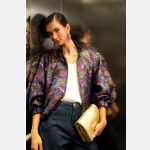 Μπουφάν bomber σε φλοράλ ζακάρ - Image 2