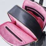 Σακίδιο πλάτης με μπροστινή τσέπη, άνοιγμα με διπλό φερμουάρ σε μαύρο χρώμα - Image 3