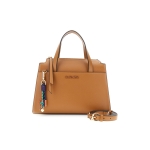 Τσάντα με εφέ δέρματος saffiano και πολύχρωμα μπεζ charms