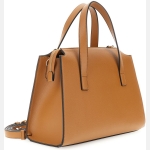 Τσάντα με εφέ δέρματος saffiano και πολύχρωμα μπεζ charms - Image 2