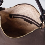 Απαλή τσάντα με εφέ σουέτ, σκούρο καφέ - Image 3