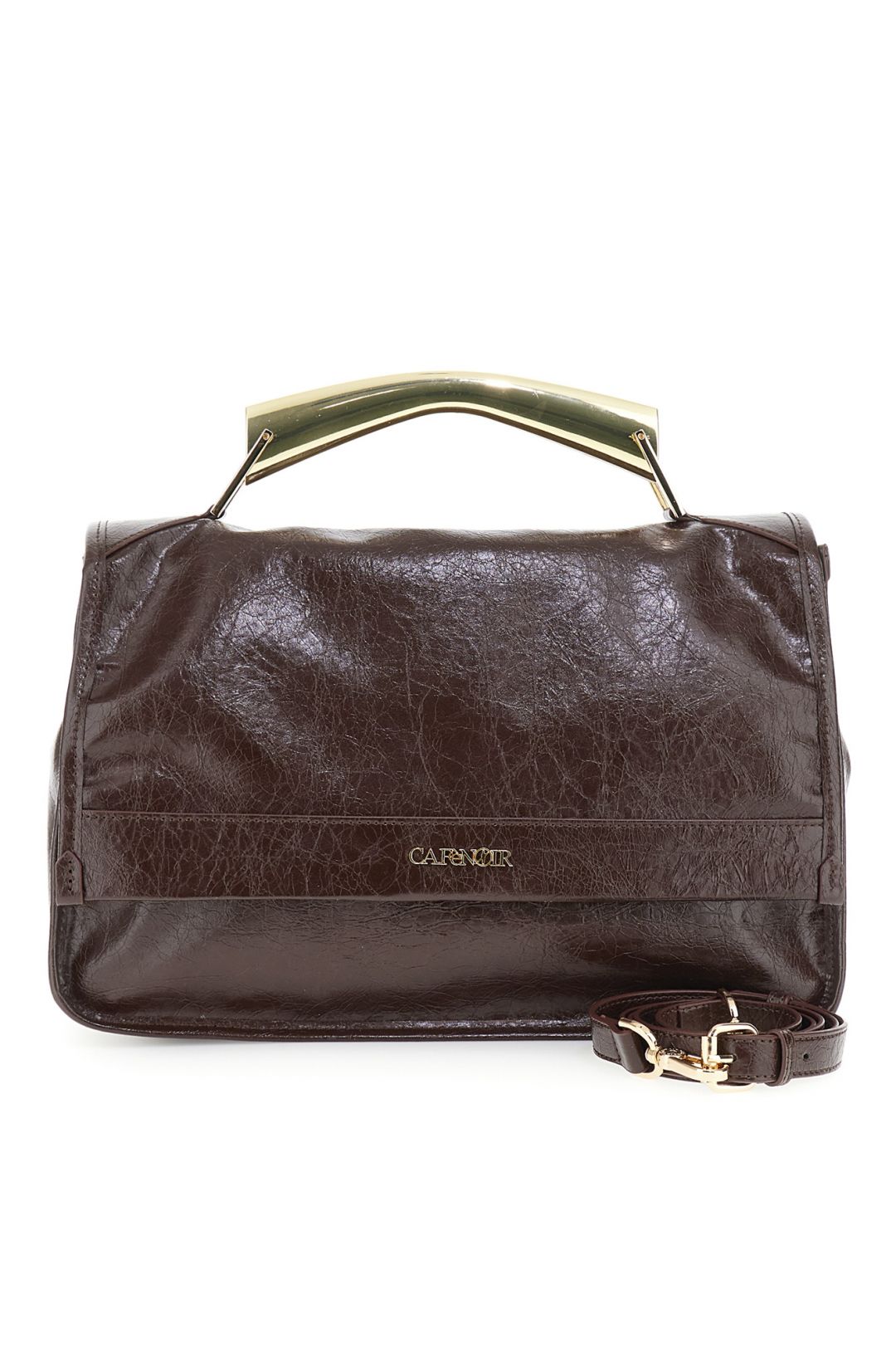 c3yf0911_v040-1-1 Γυαλιστερή τσάντα χειρός με καπάκι και μεταλλική λαβή - Image 1