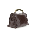 Γυαλιστερή τσάντα χειρός με καπάκι και μεταλλική λαβή - Image 2