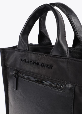 contrast-nylon-and-faux-leather-crossbody-bag-3 Τσάντα Χιαστί από Νάιλον & Συνθετικό Δέρμα - Image 1