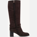 Ψηλή Μπότα – Καφέ Suede με Αγκράφα - Image 4