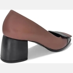 Γυναικεία Δερμάτινη Γόβα Wall Street – Ταμπά & Μαύρο - Image 2