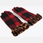 Γάντια Tartan με Λεοπάρ Μανσέτα & Μεταλλικό Λογότυπο LC - Image 2
