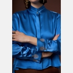 CARAMEL SHIRT – Μακρύ Μπλε Πουκάμισο - Image 5