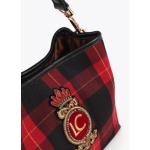 Καρό υφασμάτινη τσάντα με μπάλωμα θωράκισης