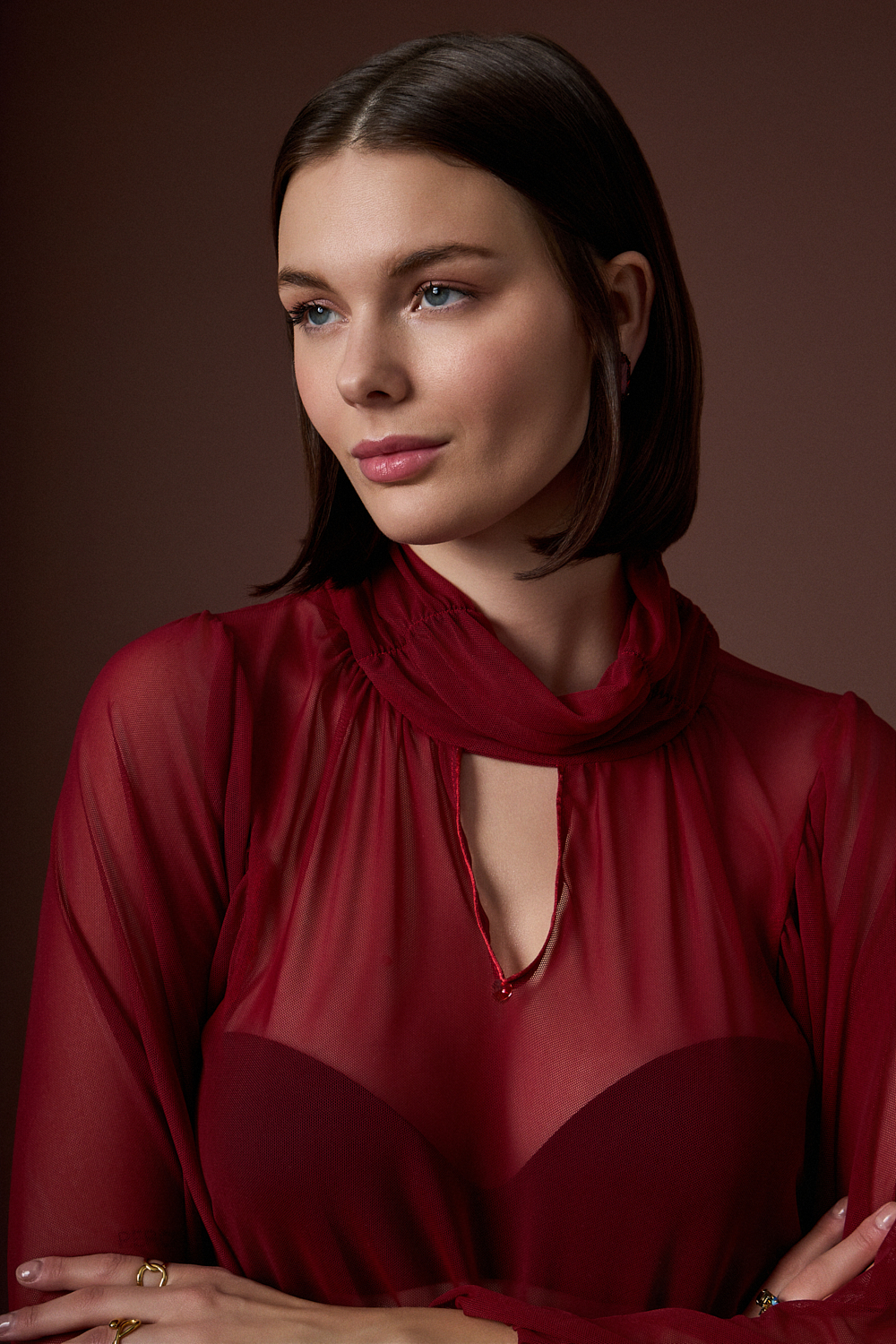 irous_14_01_6384 PAVLOVA TUNIC – Κόκκινη See-Through Πουκαμίσα - Image 1